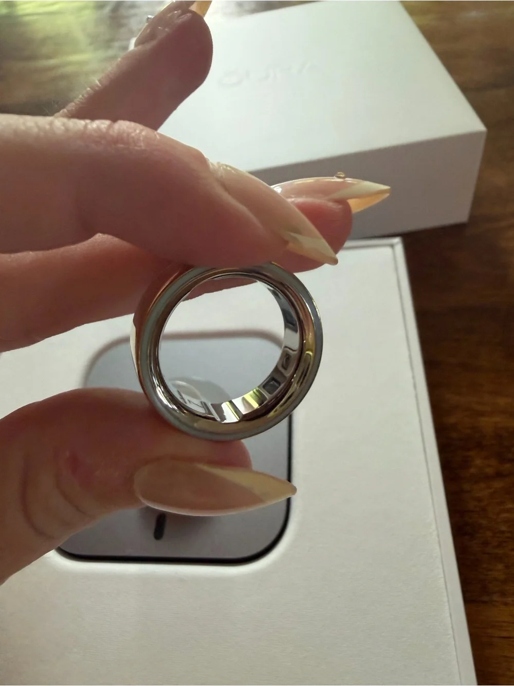 NWT Oura Ring 4 Smart Ring - Gold Exterior with Silver Interior